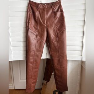 Wilfred faux leather pants, size 2, brown